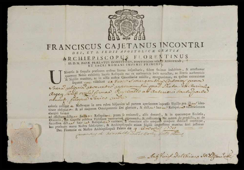 RELIQUAIRE, RELIQUE DE SAINTE MARGUERITE DE CORTONE AVEC DOCUMENT DU VATICAN - Image 3