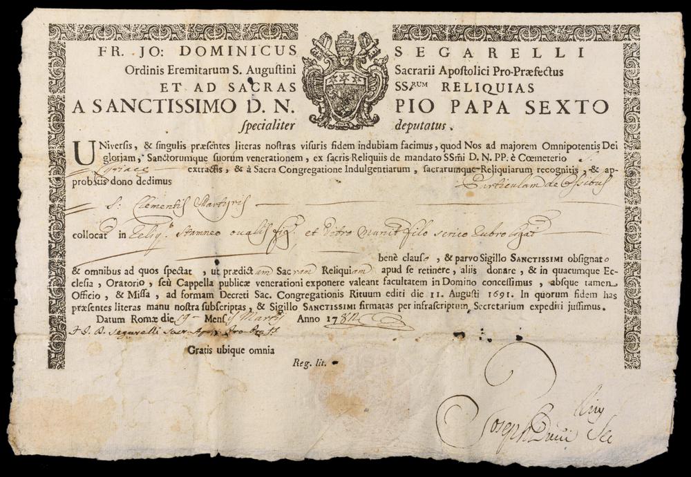 RELIQUE SAINT CLEMENT et DOCUMENT DU VATICAN - Image 4
