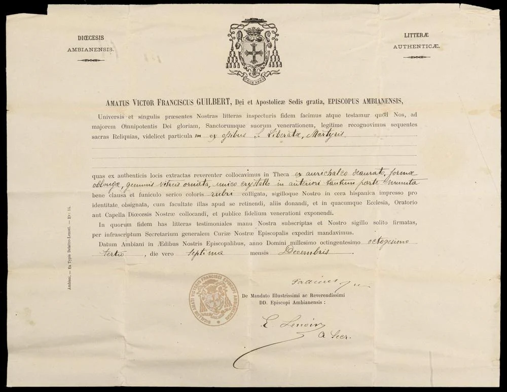 RELIQUE DE SAINTE LIBERATE avec DOCUMENT - Image 8