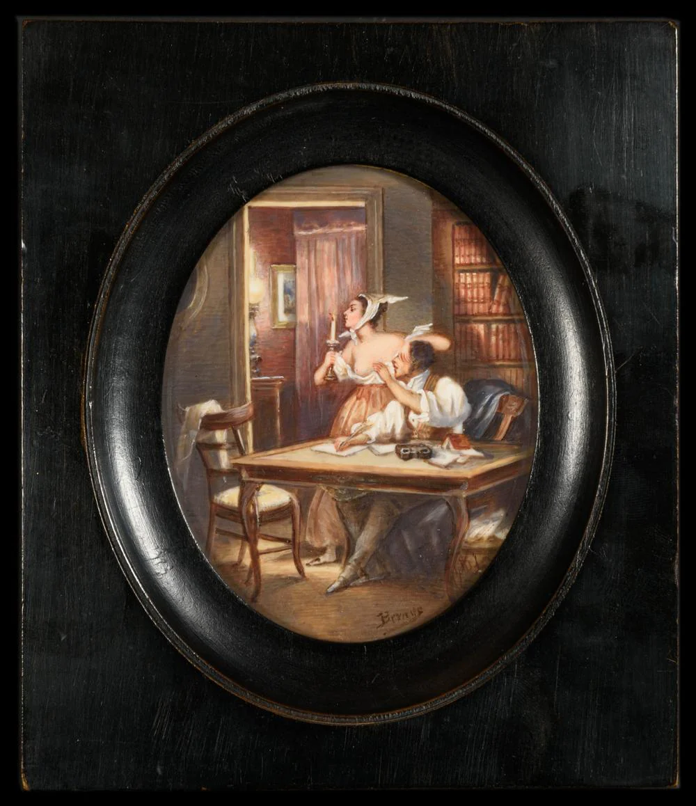 SCÈNE GALANTE À LA BIBLIOTHÈQUE Tableau EROTICA